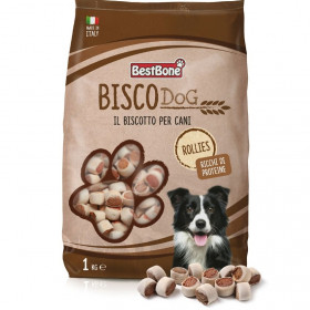 Кучешки бисквитки Record Bisco Dog с пълнеж от телешко и пилешко месо 1 кг. 